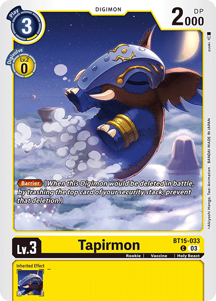 BT15-033 Tapirmon Single