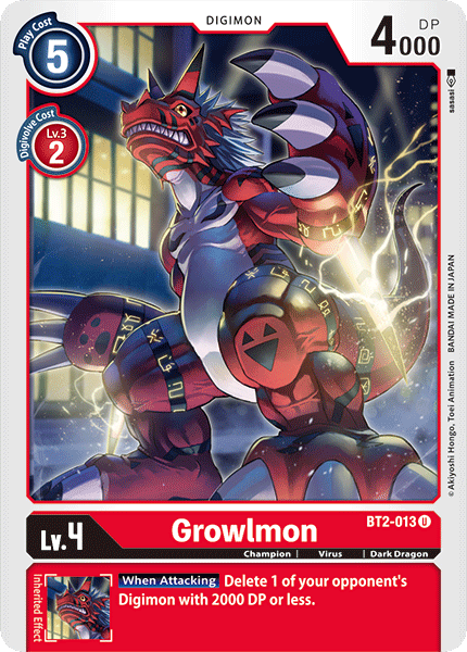 BT2-013 Growlmon Single