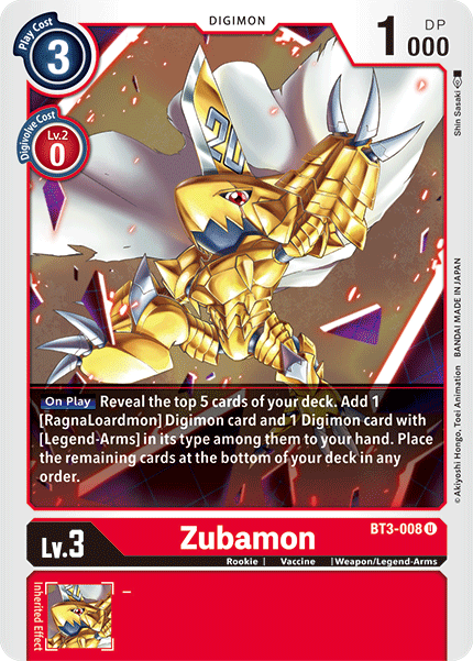 BT3-008 Zubamon Single