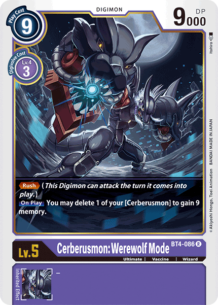 BT4-086 Cerberusmon: Werewolf Mode Single