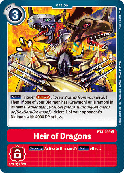 BT4-099 Heir of Dragons Single