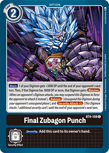 BT4-109 Final Zubagon Punch Single