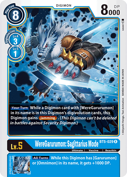 BT5-029 WereGarurumon: Sagittarius Mode Single