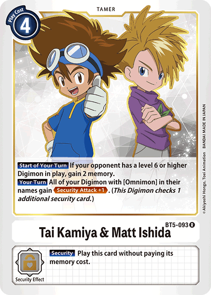 BT5-093 Tai Kamiya & Matt Ishida Single