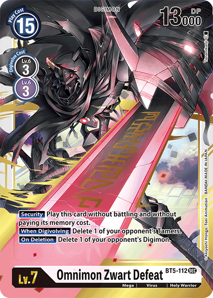 BT5-112 Omnimon Zwart Defeat RB Foil Single