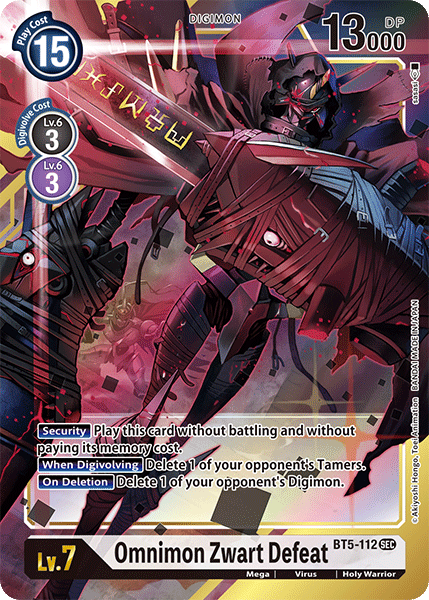 BT5-112 Omnimon Zwart Defeat Alt Art