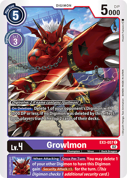 EX3-057 Growlmon Single