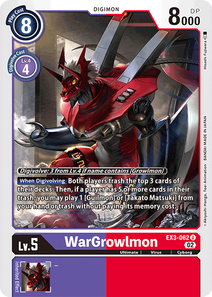 EX3-062 WarGrowlmon Single