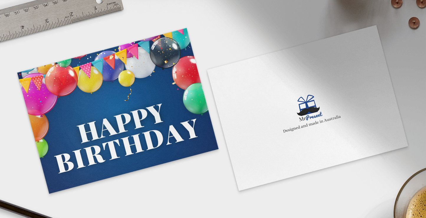 Vibrant Balloons Happy Birthday Card